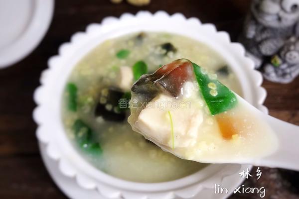 皮蛋鸡肉小米粥的做法图解14