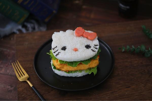 K丅猫米饭鸡排汉堡的做法图解26
