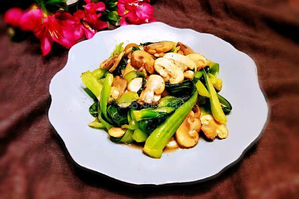 口蘑炒青菜的做法图解15