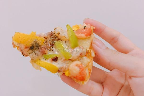 虾仁培根火腿披萨的做法图解4