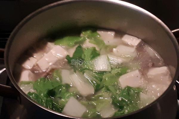 鸭架白菜豆腐汤的做法图解8
