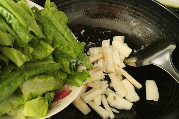 山药炒油麦菜的做法图解7