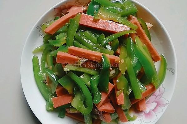 青椒炒火腿的做法图解6