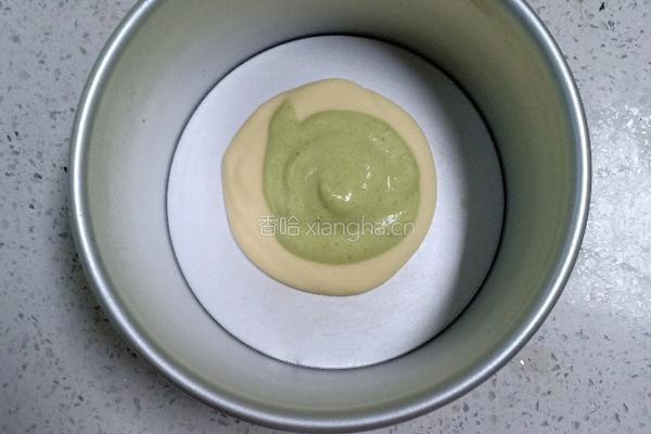 菠菜斑马纹酸奶蛋糕的做法图解15