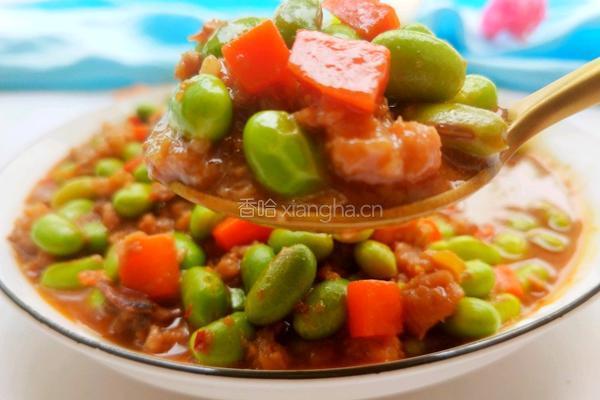 毛豆米炒肉沫的做法图解1