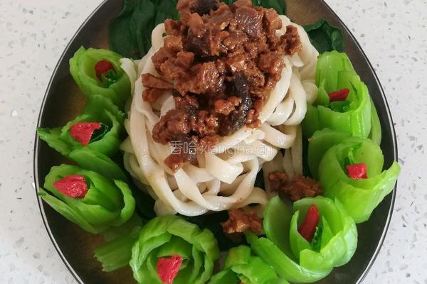 蘑菇肉酱手擀面的做法图解4