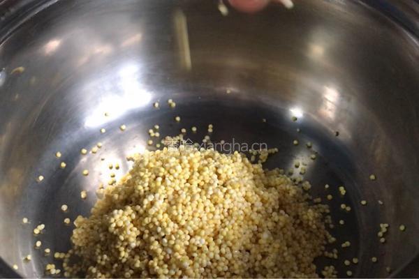 南瓜花冰糖小米粥的做法图解1