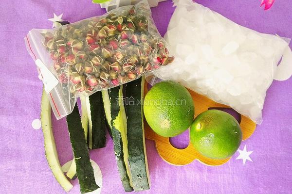 柠檬冬瓜皮玫瑰花茶的做法图解1