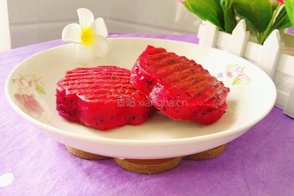 火龙果牛奶煎饼（花形）的做法图解18