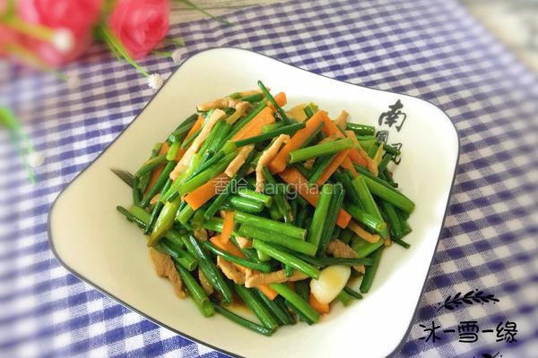 肉丝炒韭苔的做法图解9