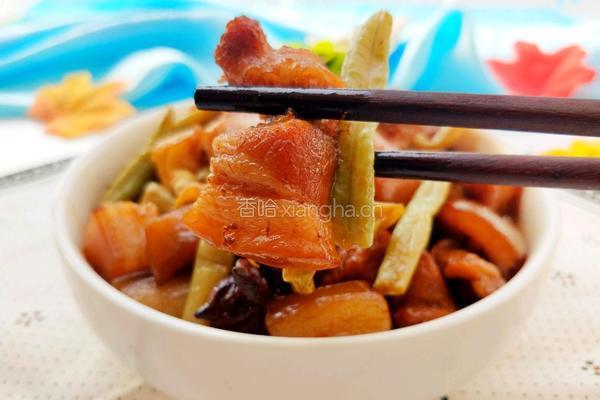 鲜豆角炖肉的做法图解1