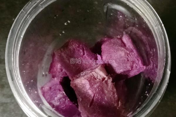 紫薯牛奶小方糕的做法图解3