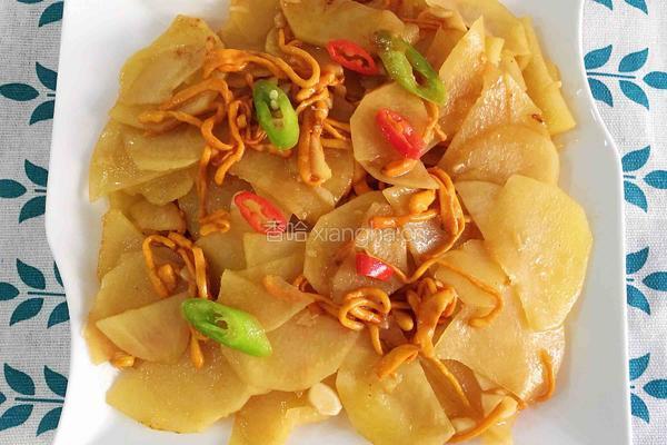 虫草菇炒土豆片的做法图解7