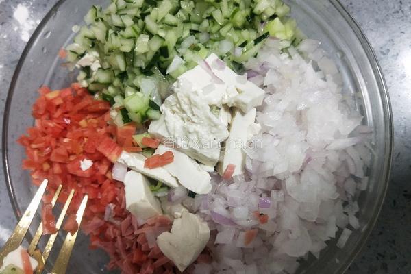 豆腐杂蔬饼的做法图解7