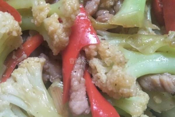 红椒肉丝炒菜花的做法图解4