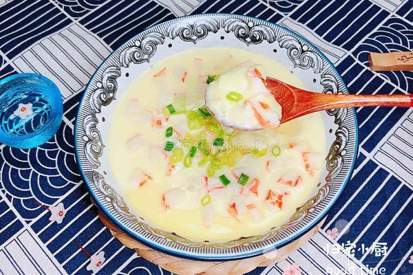 豆浆蟹柳蒸水蛋（经典粤菜）的做法图解16