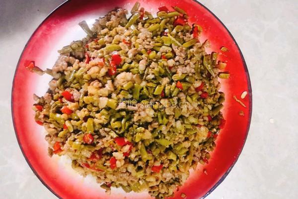 酸豇豆肉沫的做法图解4