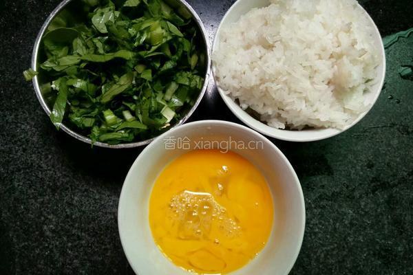 油菜蛋炒饭的做法图解2