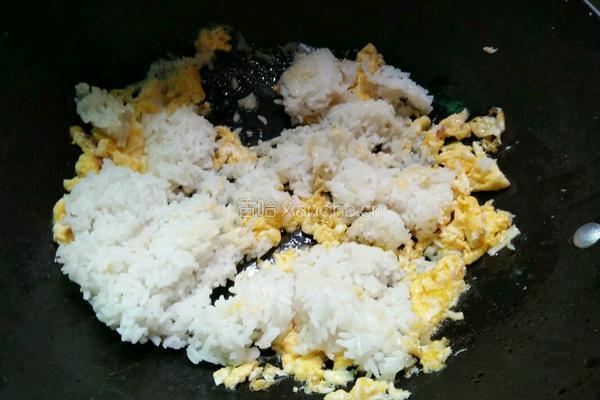 油菜蛋炒饭的做法图解5