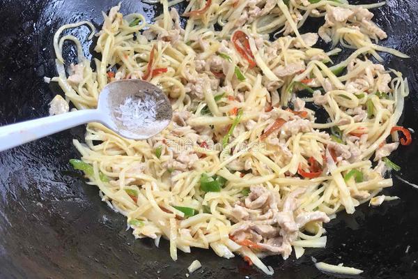 茭白炒肉丝的做法图解15