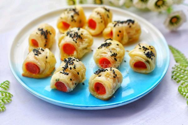 酥到掉渣的的香肠酥皮卷的做法图解10