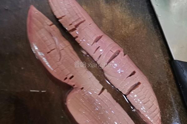 猪心腰花炒蒜苗的做法图解4