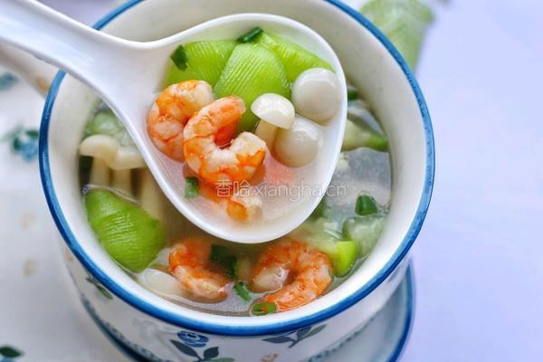 丝瓜虾仁菌菇汤的做法图解14