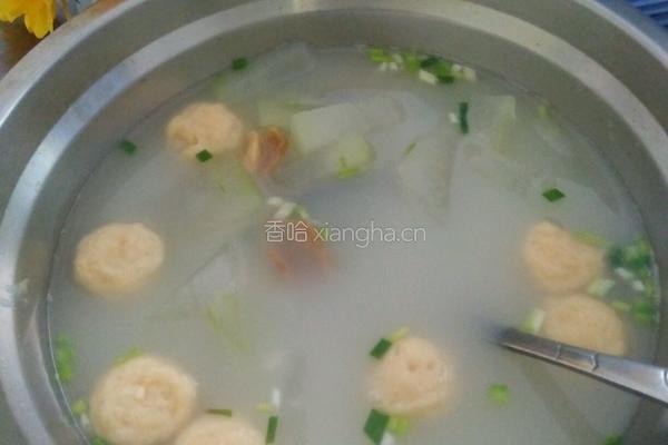 虾丸冬瓜汤的做法图解4