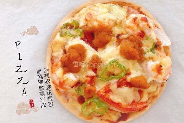 海胆虾仁披萨的做法图解6