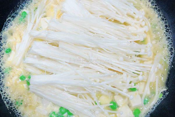 金汤白果豆腐金针菇的做法图解13