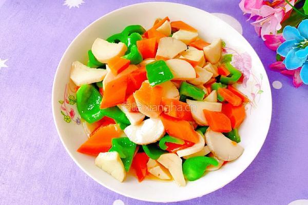 胡萝卜青椒炒杏鲍菇的做法图解13