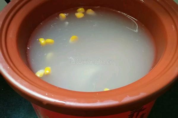 玉米胡萝卜肉片粥的做法图解5