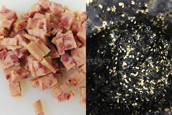 咸鸭蛋肉松炒饭的做法图解2