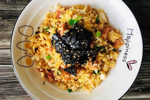 咸鸭蛋肉松炒饭的做法图解8