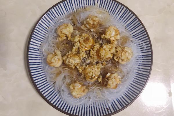 蒜蓉扇贝肉蒸粉丝的做法图解6