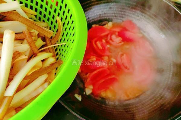 西红柿炒蒲菜的做法图解9
