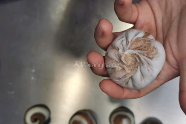 可可螺纹豆沙包的做法图解14