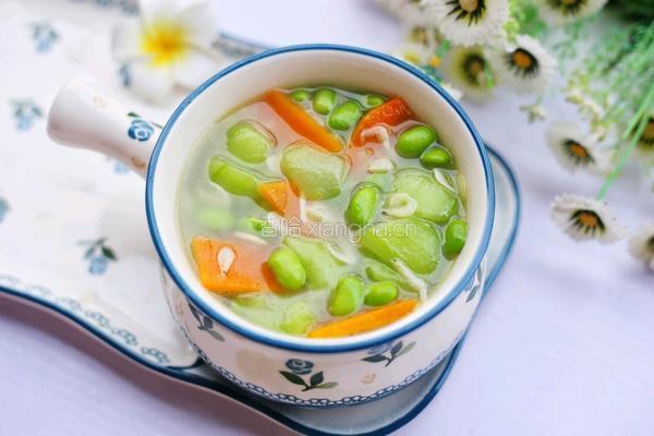 丝瓜毛豆虾米汤的做法图解15