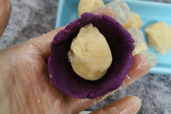 紫薯白芸豆馅饼的做法图解7