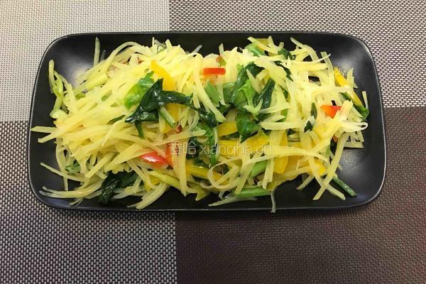芹菜叶炒土豆丝的做法图解9