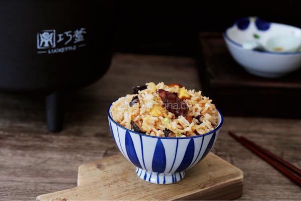 板栗香菇腊肠焖饭的做法图解12