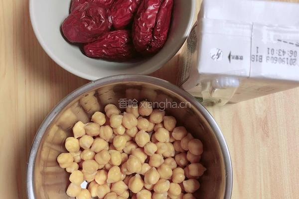 红枣鹰嘴豆奶羹(补钙补血)的做法图解2