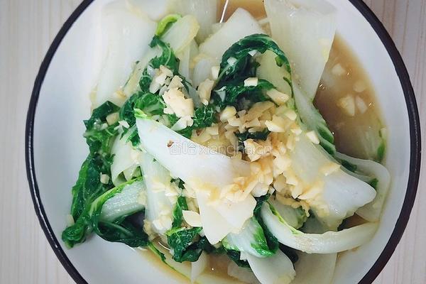蒜蓉黄心菜的做法图解4
