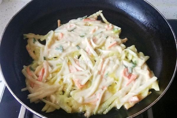 土豆丝煎饼的做法图解4