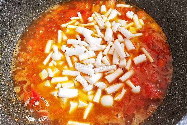西红柿白玉菇豆腐汤的做法图解7