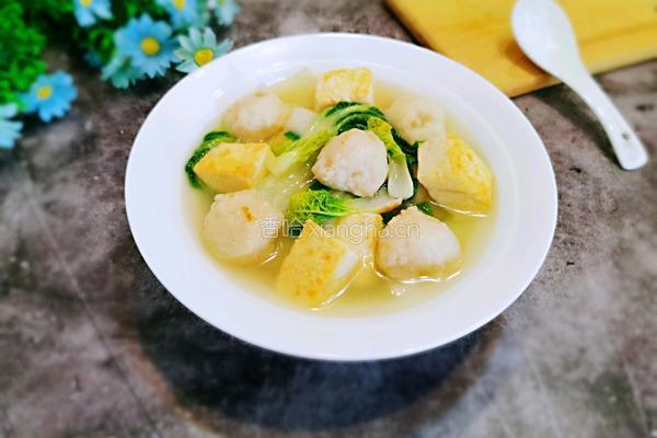 墨鱼丸小油菜豆腐菜的做法图解13