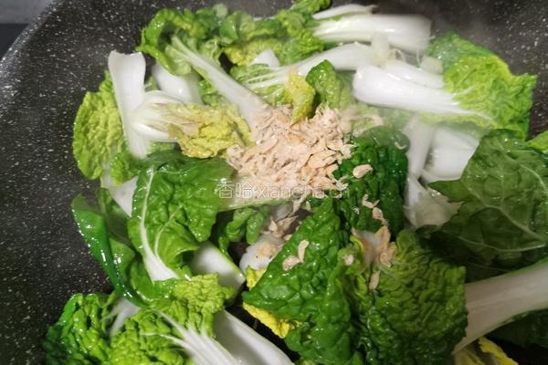 虾皮炒小油菜的做法图解5