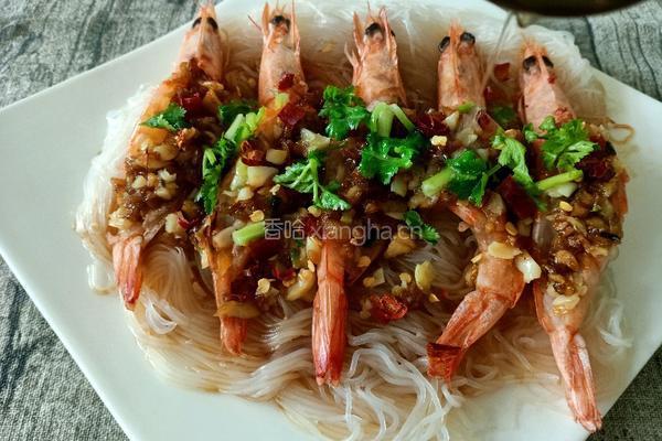 蒜蓉粉丝蒸开背虾的做法图解15
