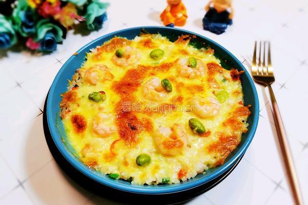 虾仁芝士焗米饭的做法图解15