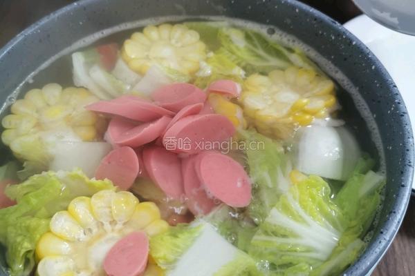 白菜玉米清脂养颜汤的做法图解6